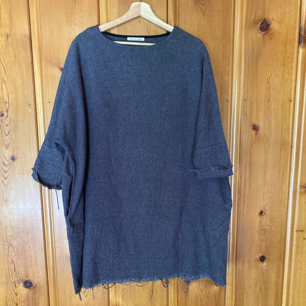 Black Crane Smock Dress